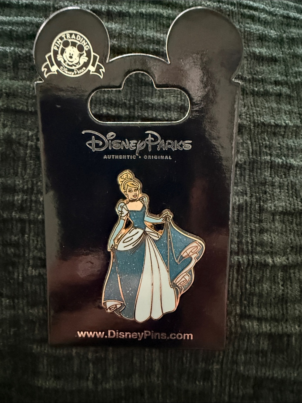 Disney Cinderella Enamel Pin in Blue, White & Gold